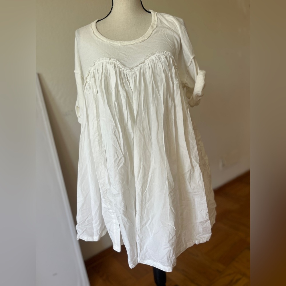 Free People white cotton t-shirt dress sz S